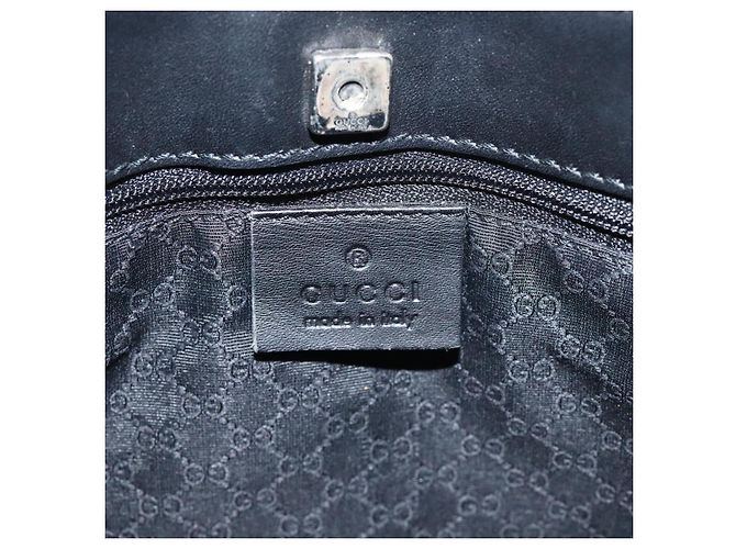 Borsa a mano in tela nera della linea Sherry di GUCCI 73984 Auth SW831 Nero - vista 10