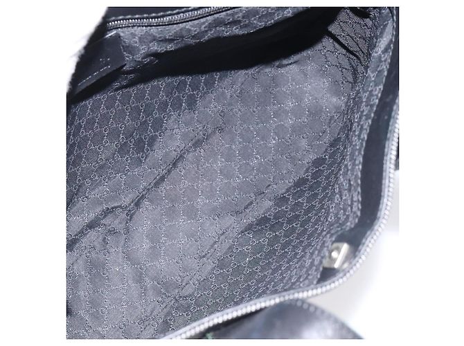 Borsa a mano in tela nera della linea Sherry di GUCCI 73984 Auth SW831 Nero - vista 11