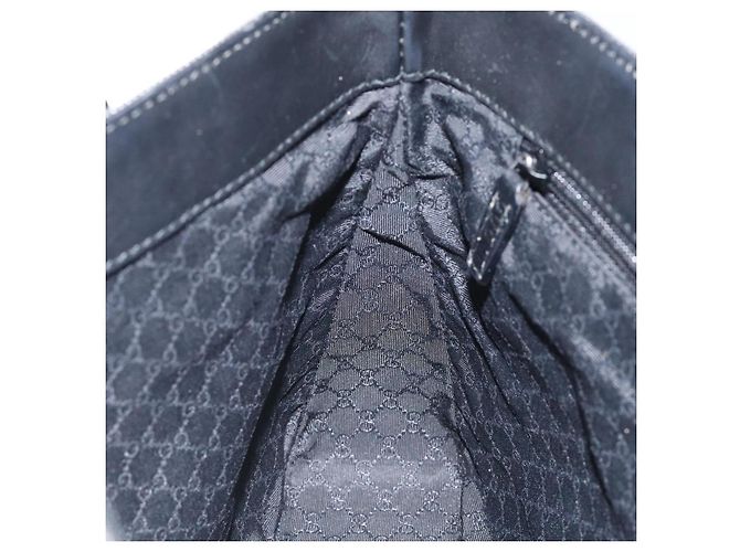 Borsa a mano in tela nera della linea Sherry di GUCCI 73984 Auth SW831 Nero - vista 19