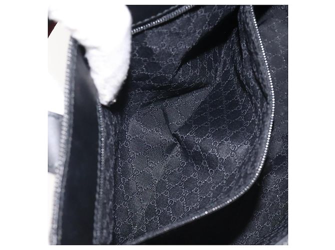 Borsa a mano in tela nera della linea Sherry di GUCCI 73984 Auth SW831 Nero - vista 20