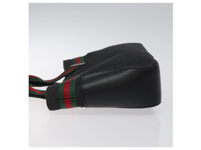 Borsa a mano in tela nera della linea Sherry di GUCCI 73984 Auth SW831 Nero - vista 4