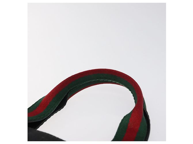Borsa a mano in tela nera della linea Sherry di GUCCI 73984 Auth SW831 Nero - vista 8