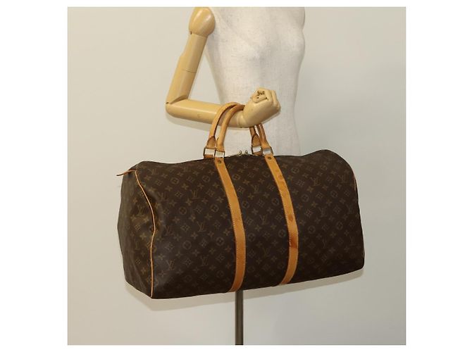 LOUIS VUITTON Monogram Keepall 55 Borsa Boston M41424 LV Auth 123412 Monogramma - vista 21