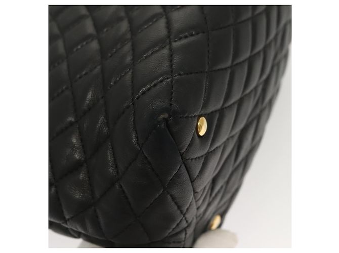 BALLY Bolsa de Ombro de Couro Preta Dourada Auth 124841 Preto Dourado - vista 16