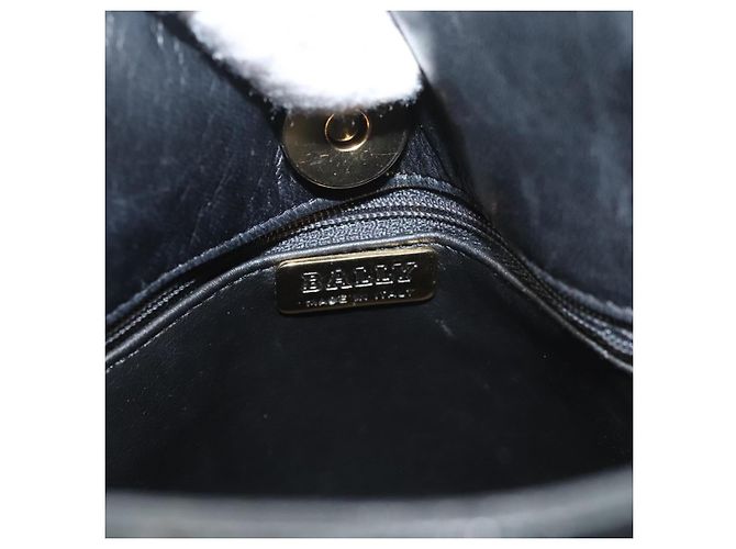 BALLY Bolsa de Ombro de Couro Preta Dourada Auth 124841 Preto Dourado - vista 20