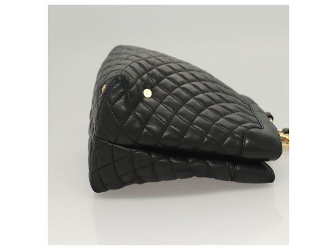 BALLY Bolsa de Ombro de Couro Preta Dourada Auth 124841 Preto Dourado - vista 3