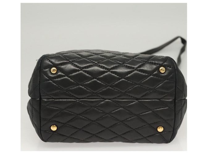 BALLY Bolsa de Ombro de Couro Preta Dourada Auth 124841 Preto Dourado - vista 5