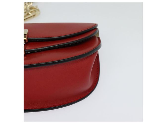 Chloé Borsa a spalla in pelle Chloe Chain Georgia Rossa Oro Auth am8513 Rosso D'oro - vista 14