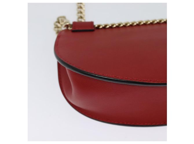 Chloé Borsa a spalla in pelle Chloe Chain Georgia Rossa Oro Auth am8513 Rosso D'oro - vista 15