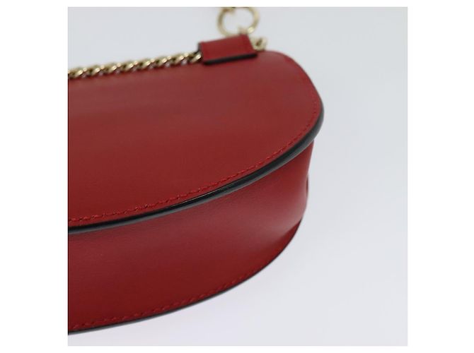 Chloé Borsa a spalla in pelle Chloe Chain Georgia Rossa Oro Auth am8513 Rosso D'oro - vista 16