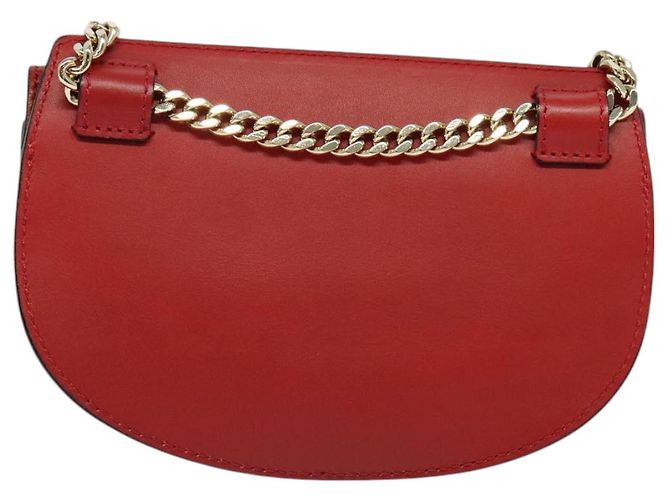 Chloé Borsa a spalla in pelle Chloe Chain Georgia Rossa Oro Auth am8513 Rosso D'oro - vista 2