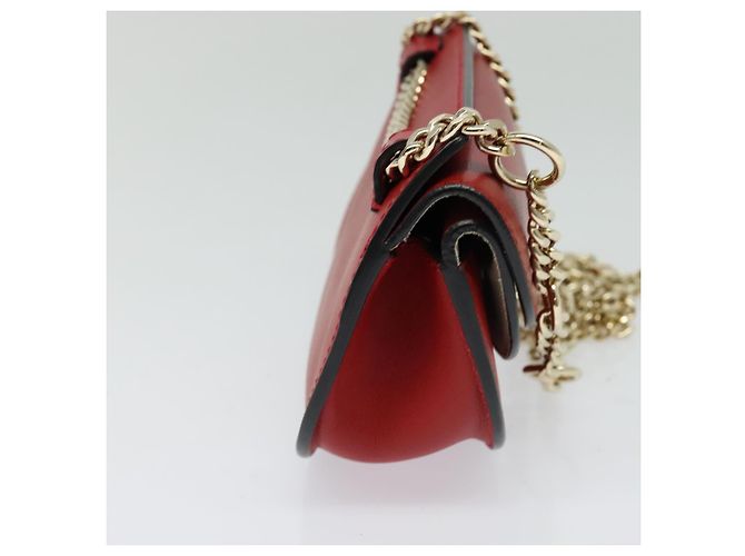 Chloé Borsa a spalla in pelle Chloe Chain Georgia Rossa Oro Auth am8513 Rosso D'oro - vista 3