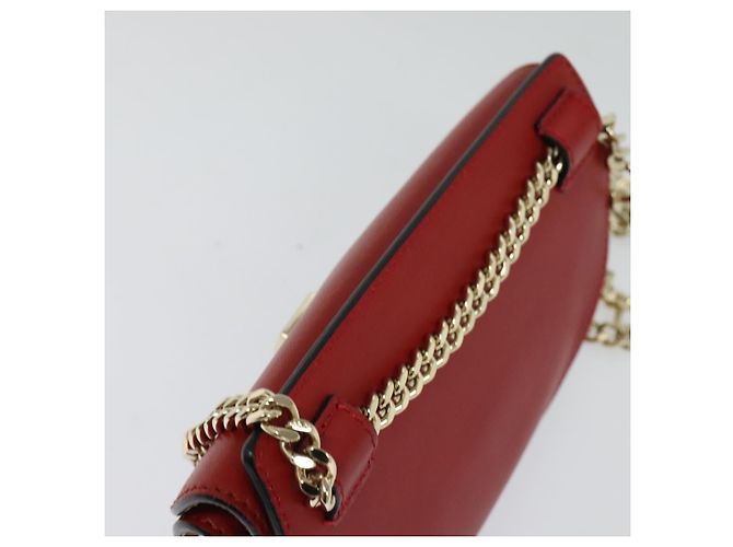 Chloé Borsa a spalla in pelle Chloe Chain Georgia Rossa Oro Auth am8513 Rosso D'oro - vista 6