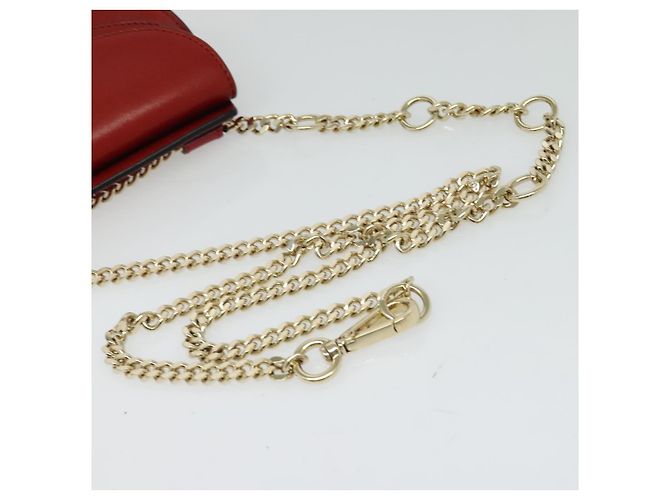 Chloé Borsa a spalla in pelle Chloe Chain Georgia Rossa Oro Auth am8513 Rosso D'oro - vista 7