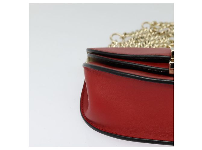 Chloé Borsa a spalla in pelle Chloe Chain Georgia Rossa Oro Auth am8513 Rosso D'oro - vista 9