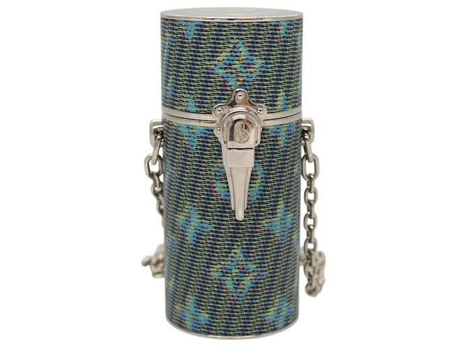 LOUIS VUITTON Monogramma LV Pop Chain Astuccio per Rossetto Blu MP2536 LV Auth 125431 - vista 13