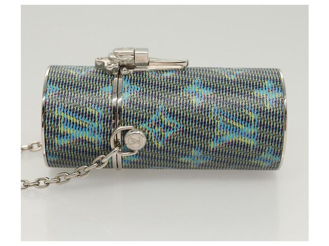 LOUIS VUITTON Monogramma LV Pop Chain Astuccio per Rossetto Blu MP2536 LV Auth 125431 - vista 4