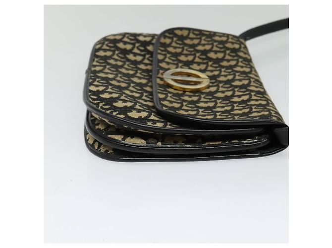 Bolso de hombro de lona Trotter Christian Dior azul marino dorado Auth BD2210 - vista 4