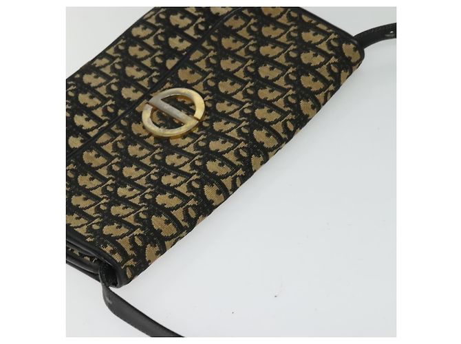 Bolso de hombro de lona Trotter Christian Dior azul marino dorado Auth BD2210 - vista 6