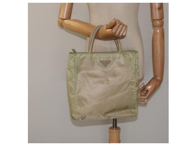 PRADA Bolsa de mão em nylon bege Auth BA2425 - vista 23