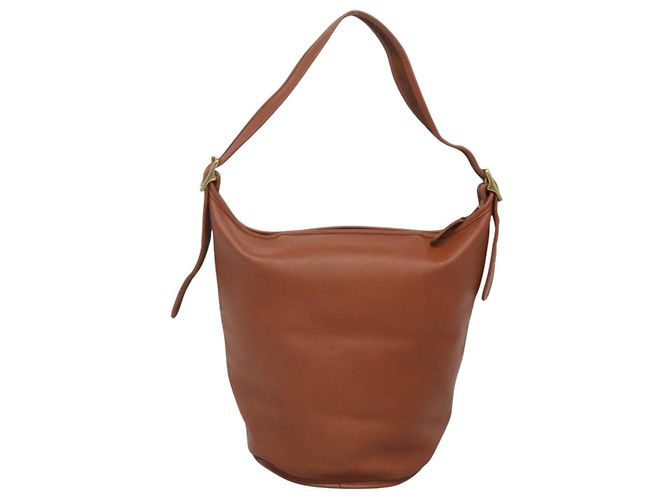 Coach Borsa a spalla in pelle marrone Auth am8426 - vista 2