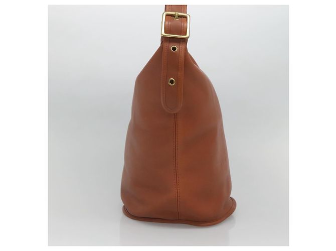 Coach Borsa a spalla in pelle marrone Auth am8426 - vista 3