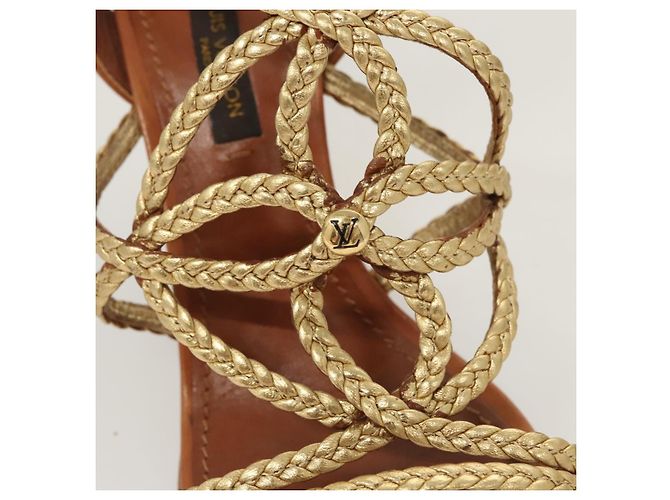 LOUIS VUITTON Décolleté in Pelle Marrone LV Auth bs25697 - vista 13