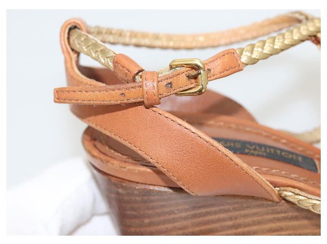 LOUIS VUITTON Décolleté in Pelle Marrone LV Auth bs25697 - vista 14