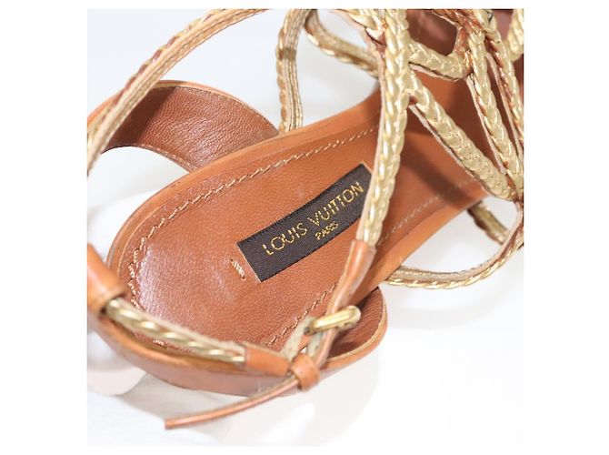 LOUIS VUITTON Décolleté in Pelle Marrone LV Auth bs25697 - vista 15