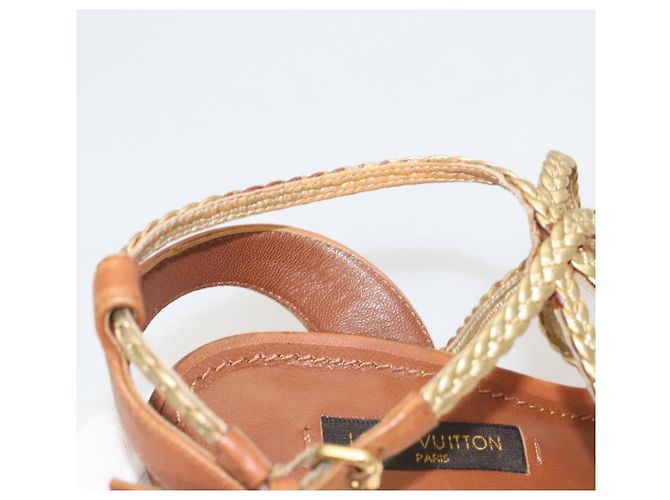 LOUIS VUITTON Décolleté in Pelle Marrone LV Auth bs25697 - vista 16