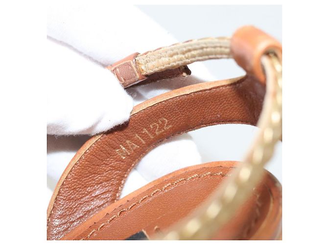 LOUIS VUITTON Décolleté in Pelle Marrone LV Auth bs25697 - vista 19