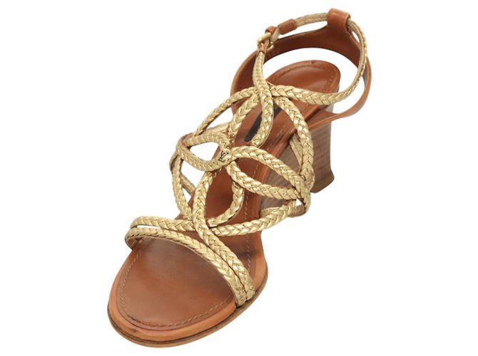 LOUIS VUITTON Décolleté in Pelle Marrone LV Auth bs25697 - vista 2