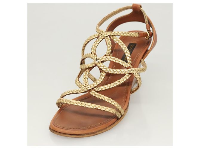 LOUIS VUITTON Décolleté in Pelle Marrone LV Auth bs25697 - vista 20
