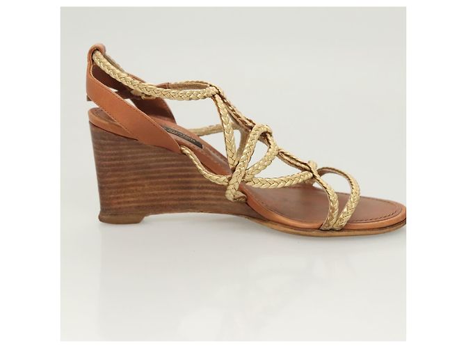 LOUIS VUITTON Décolleté in Pelle Marrone LV Auth bs25697 - vista 22