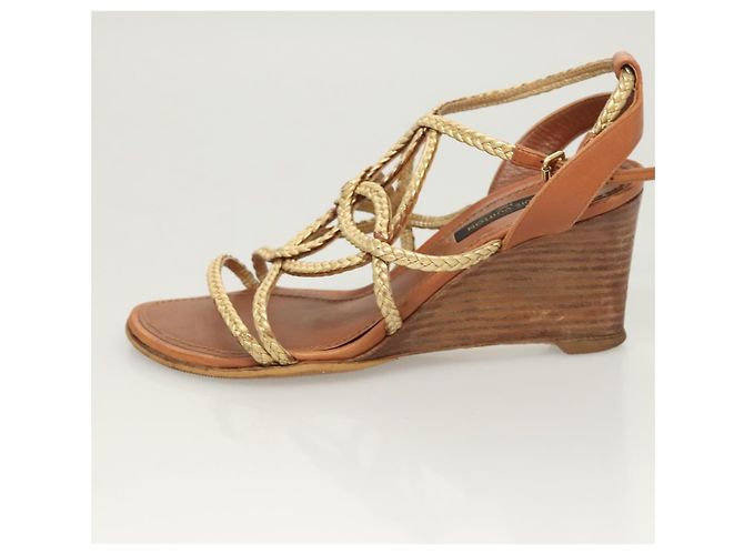LOUIS VUITTON Décolleté in Pelle Marrone LV Auth bs25697 - vista 23