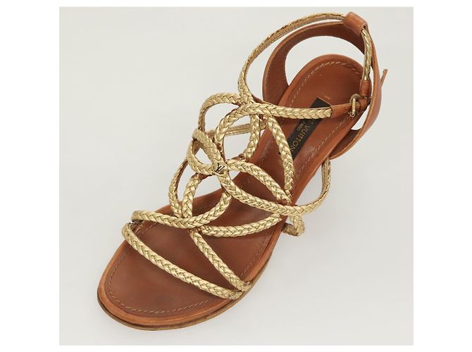 LOUIS VUITTON Décolleté in Pelle Marrone LV Auth bs25697 - vista 24