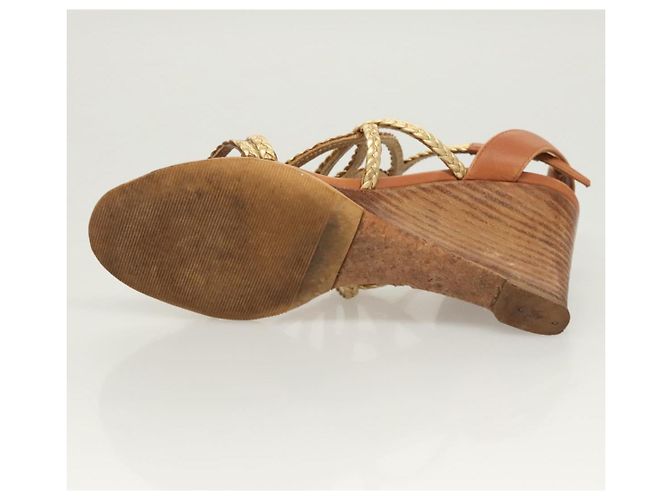 LOUIS VUITTON Décolleté in Pelle Marrone LV Auth bs25697 - vista 25