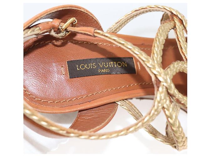 LOUIS VUITTON Décolleté in Pelle Marrone LV Auth bs25697 - vista 32