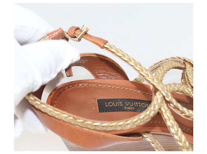 LOUIS VUITTON Décolleté in Pelle Marrone LV Auth bs25697 - vista 33