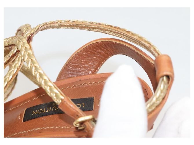 LOUIS VUITTON Décolleté in Pelle Marrone LV Auth bs25697 - vista 34