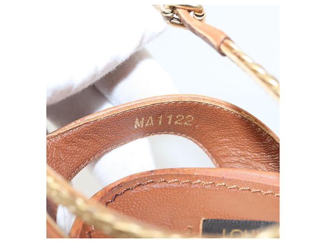 LOUIS VUITTON Décolleté in Pelle Marrone LV Auth bs25697 - vista 35