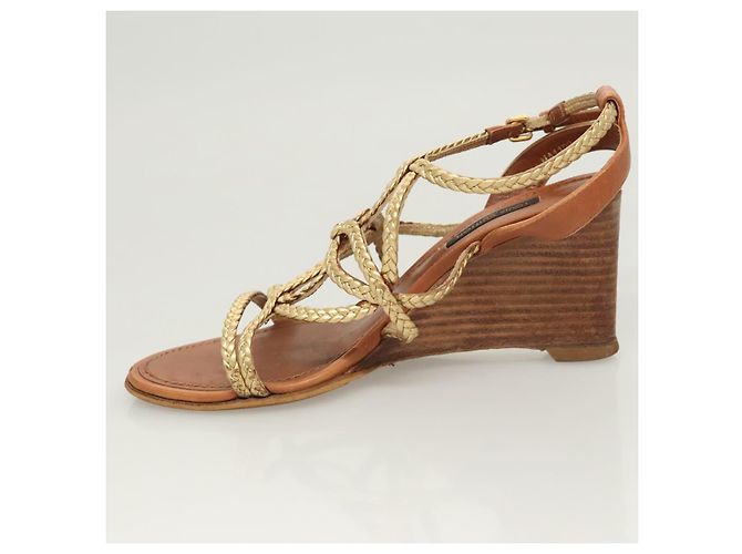 LOUIS VUITTON Décolleté in Pelle Marrone LV Auth bs25697 - vista 5