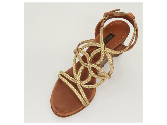 LOUIS VUITTON Décolleté in Pelle Marrone LV Auth bs25697 - vista 6