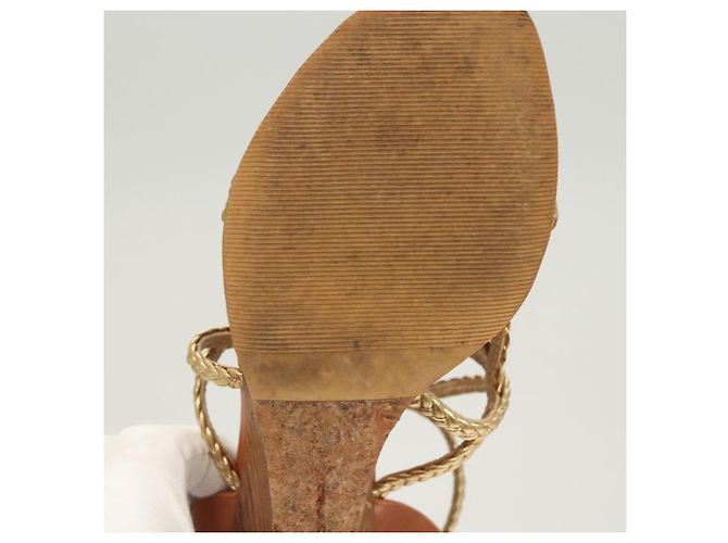 LOUIS VUITTON Décolleté in Pelle Marrone LV Auth bs25697 - vista 9