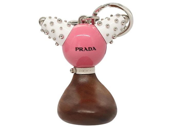 Porte-clés PRADA métal Rose Auth 118867M - vue 13