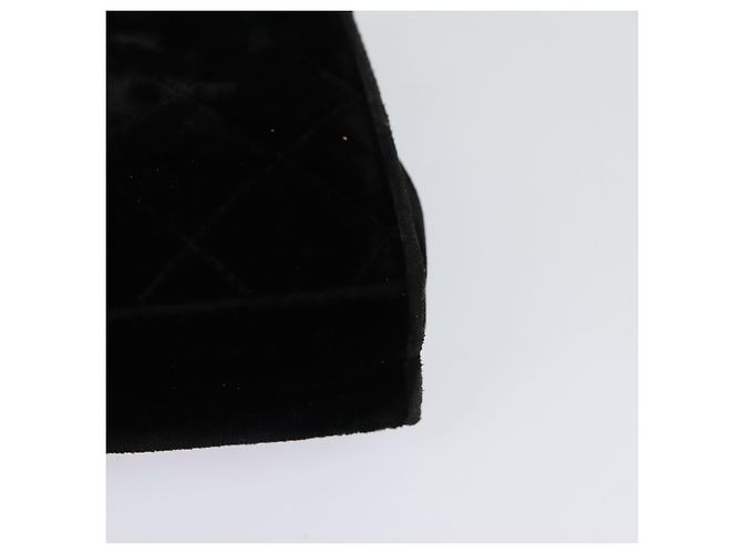 CHANEL Matelassé Camelia Borsa a Spalla con Catena Velluto Nero Oro CC Auth bs26015 D'oro - vista 16