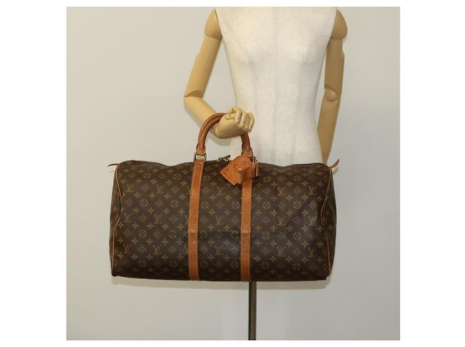 LOUIS VUITTON Monogram Keepall 55 Borsa Boston M41424 LV Auth 124962 Monogramma - vista 22
