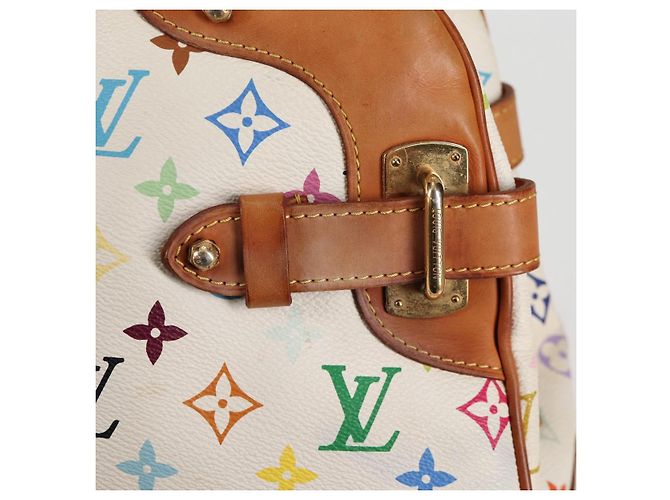 LOUIS VUITTON Bolsa de Mão Claudia Monograma Multicolorido Branca M40193 LV Auth 125340V Branco - vista 10