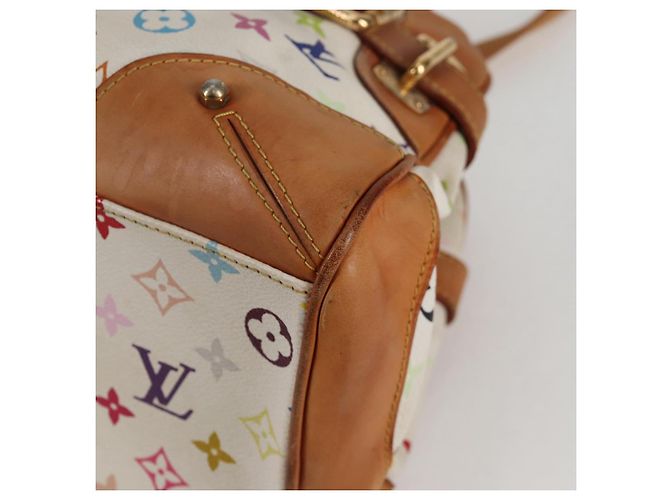 LOUIS VUITTON Bolsa de Mão Claudia Monograma Multicolorido Branca M40193 LV Auth 125340V Branco - vista 14