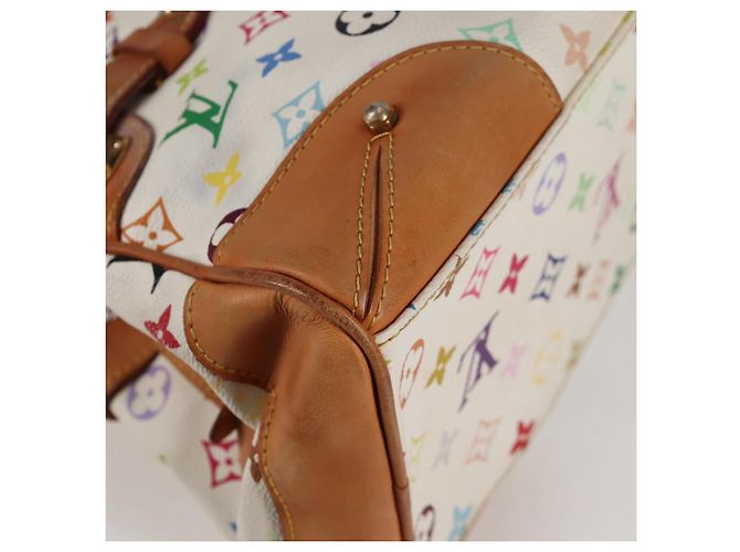 LOUIS VUITTON Bolsa de Mão Claudia Monograma Multicolorido Branca M40193 LV Auth 125340V Branco - vista 15